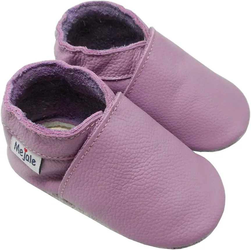 Mejale Baby Infant Toddler Shoes Slip-on Soft Sole Leather Moccasins Pre-Walkers