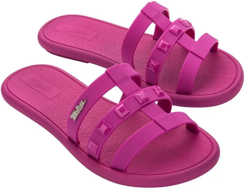 Melissa Sun Atlantis Women's Slides - Trendy Slip on Sandals for Women, Women's Jelly Shoes w/Stud Appliques, Adult Jellies