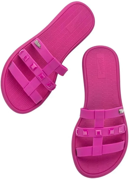 Melissa Sun Atlantis Women's Slides - Trendy Slip on Sandals for Women, Women's Jelly Shoes w/Stud Appliques, Adult Jellies