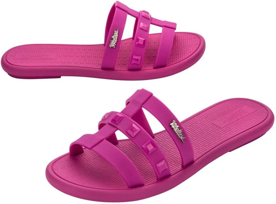 Melissa Sun Atlantis Women's Slides - Trendy Slip on Sandals for Women, Women's Jelly Shoes w/Stud Appliques, Adult Jellies