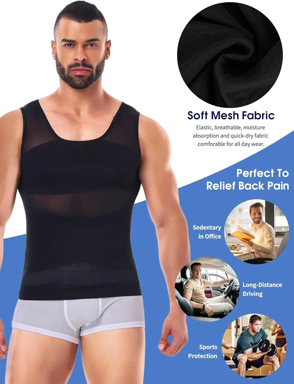 Men Body Shaper Slimming Vest Tummy Control Undershirt Gynomastica Compression Shirt Waist Trainer Tank Top