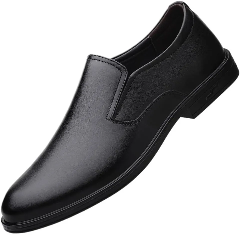 Men Leather Driving Shoes Comfortable Black Office Casual Loafers Slip On Soft Sole