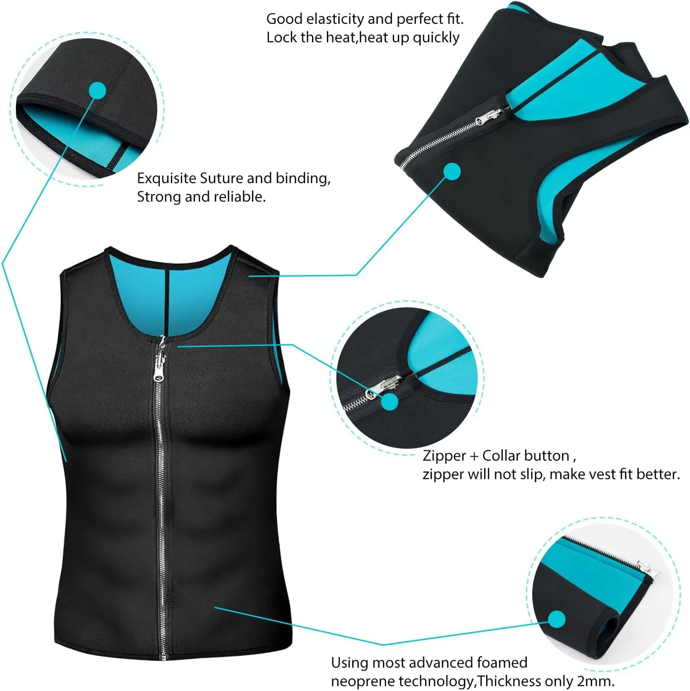 Men Sweat Sauna Vest Waist Trainer Body Shaper Hot Neoprene Sport Fitness Gym Workout Tank Top