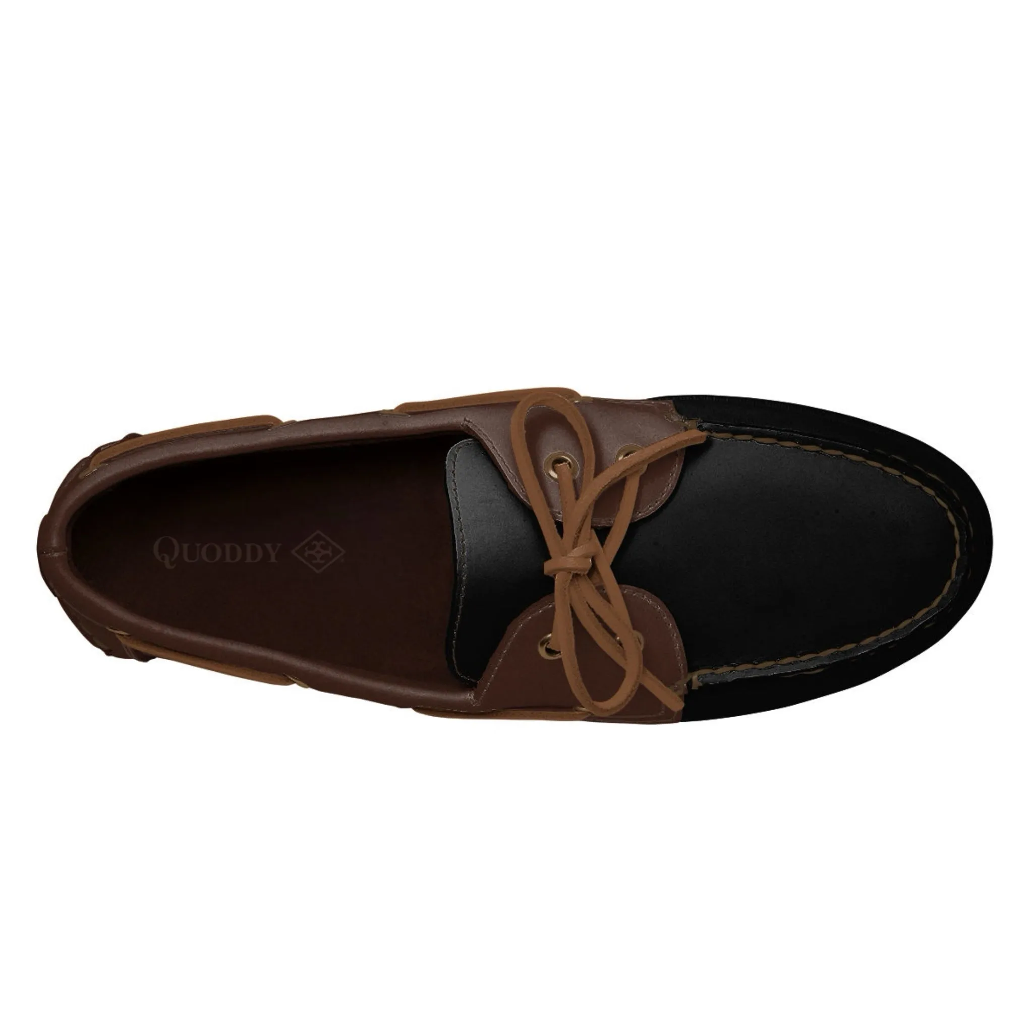 Men’s 2 Eyelet LE Boat Shoe: Black Brown