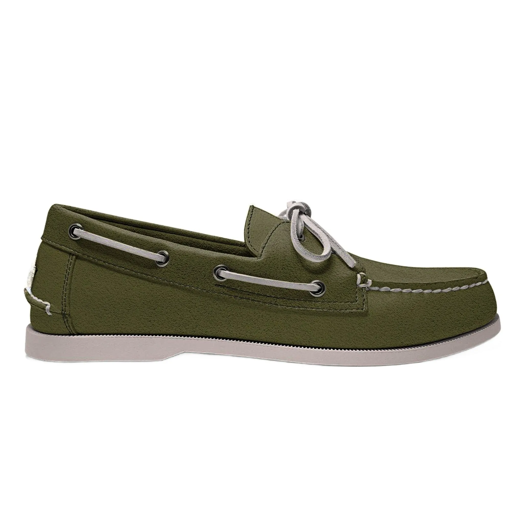 Men’s 2 Eyelet LE Boat Shoe: Green Jacket Suede