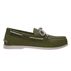 Men’s 2 Eyelet LE Boat Shoe: Green Jacket Suede