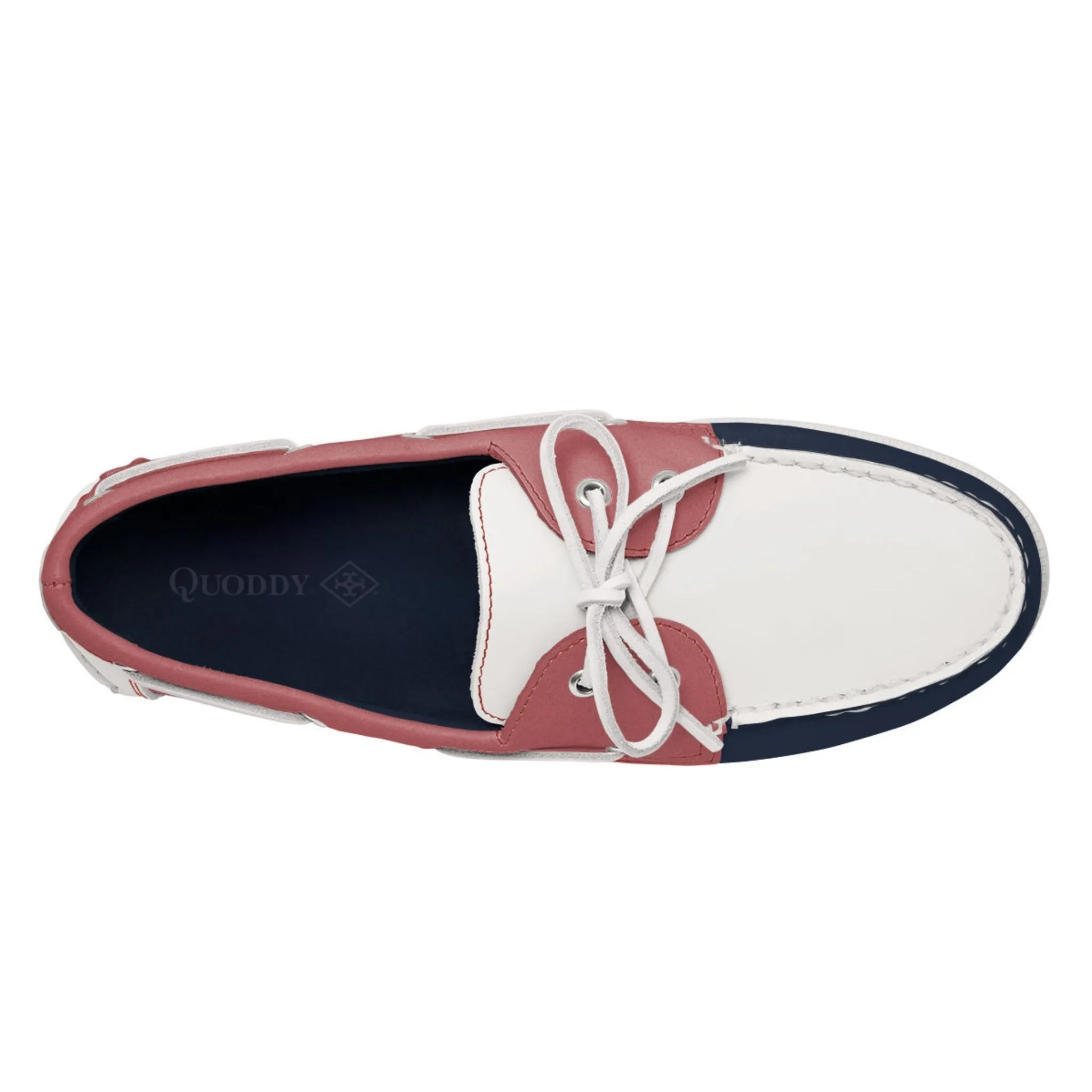 Men’s 2 Eyelet LE Boat Shoe: Navy/White/Pink