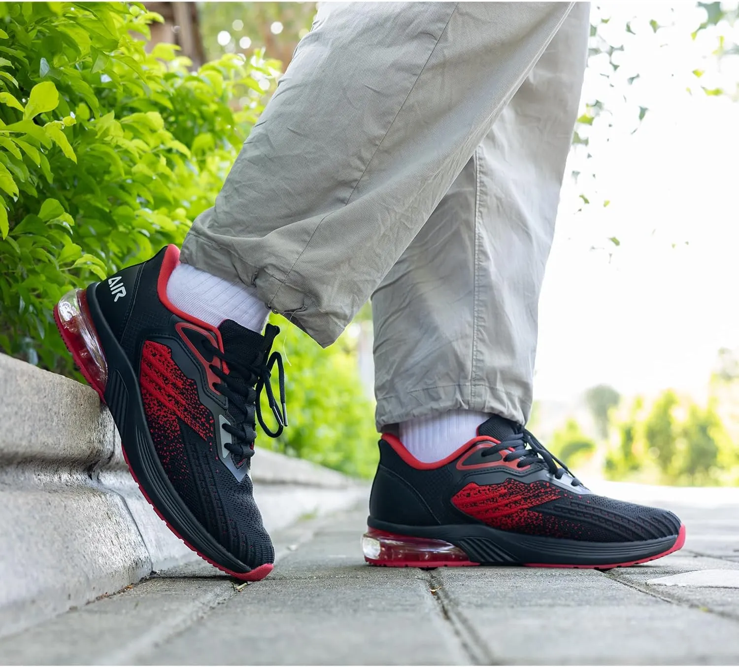 Mens Air Athletic Running Shoes Easy Slip On Tennis Sneakers Lightweight Comfortable Gym Walking Shoes for Men