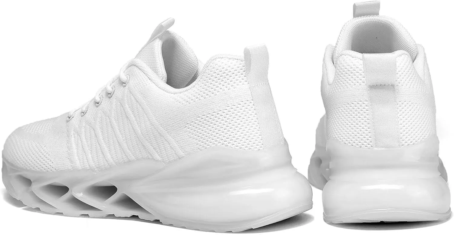 Mens Air Cushion Fashion Sneakers Breathable Blade Running Walking Shoes Comfortable Non Slip Work Sport Fitness Athletic Tennis Shoes