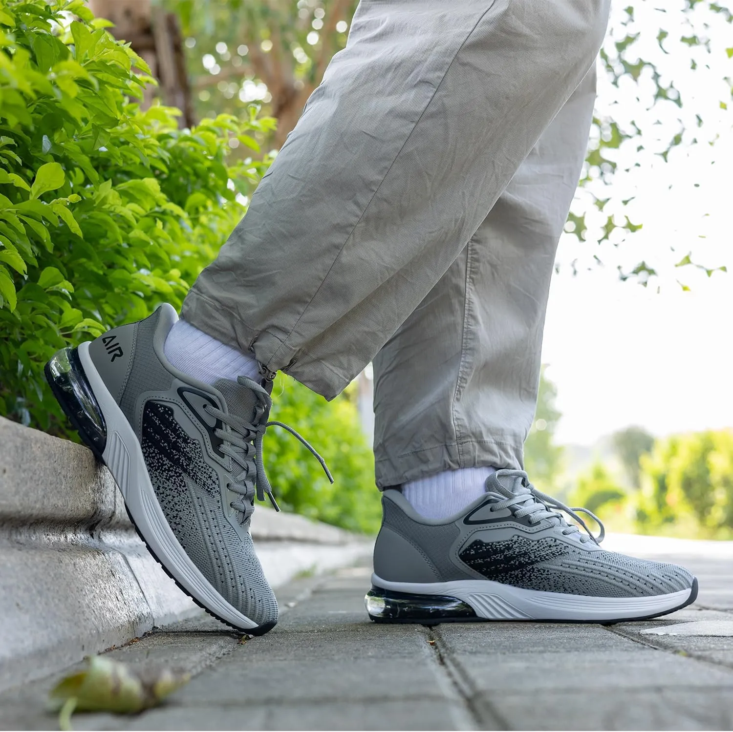 Mens Athletic Running Shoes Easy Slip On Tennis Sneakers Lightweight Comfortable Gym Walking Shoes for Men