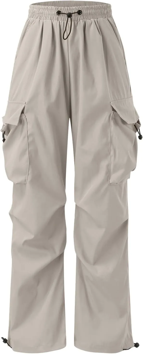 Men's Baggy Cargo Pants Casual Cotton Stretch Elastic Waist Pant Hiking Pant Multi Pockets