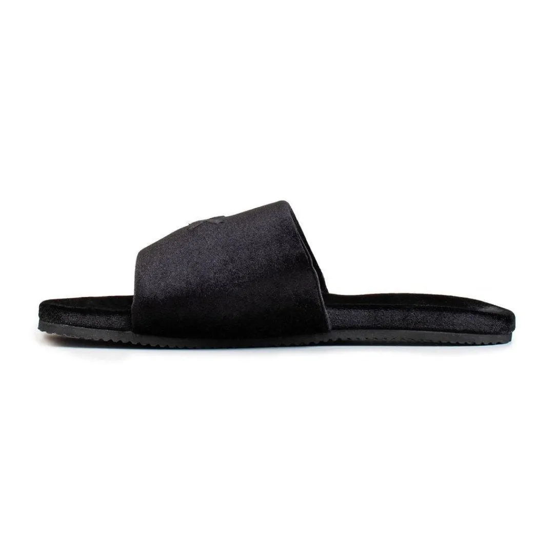 Men's Black Velvet House Slide from Del Toro Shoes