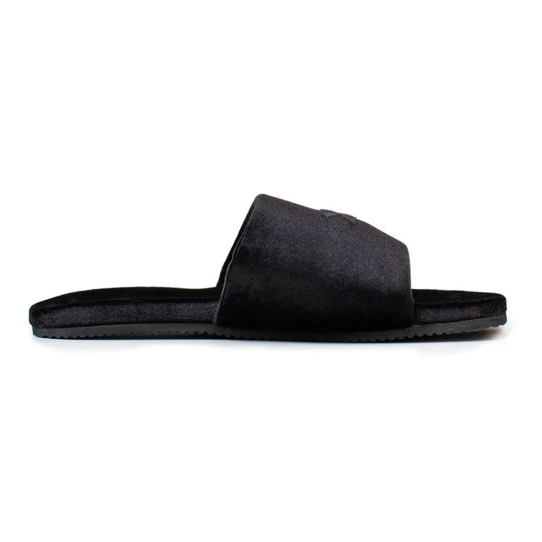 Men's Black Velvet House Slide from Del Toro Shoes