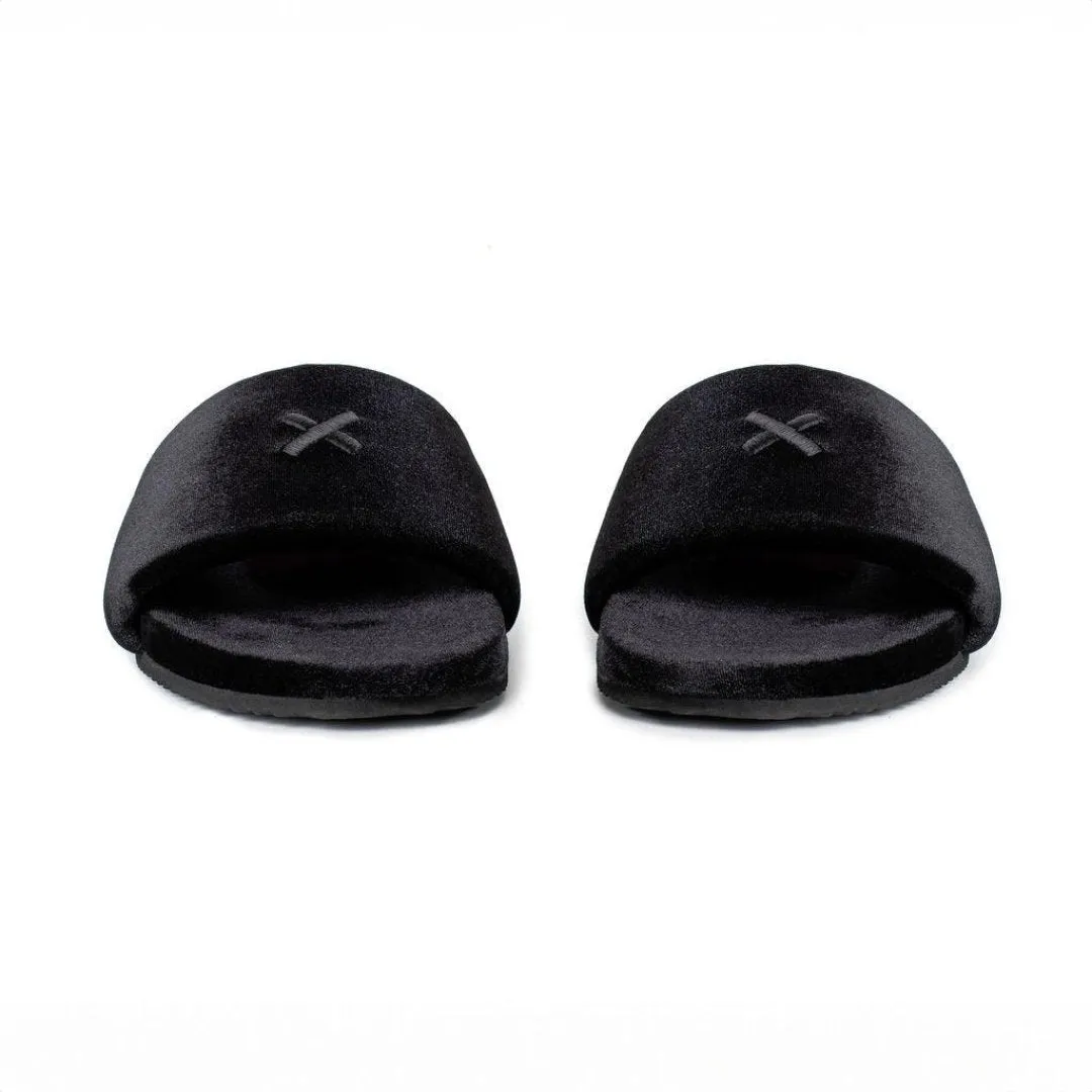 Men's Black Velvet House Slide from Del Toro Shoes