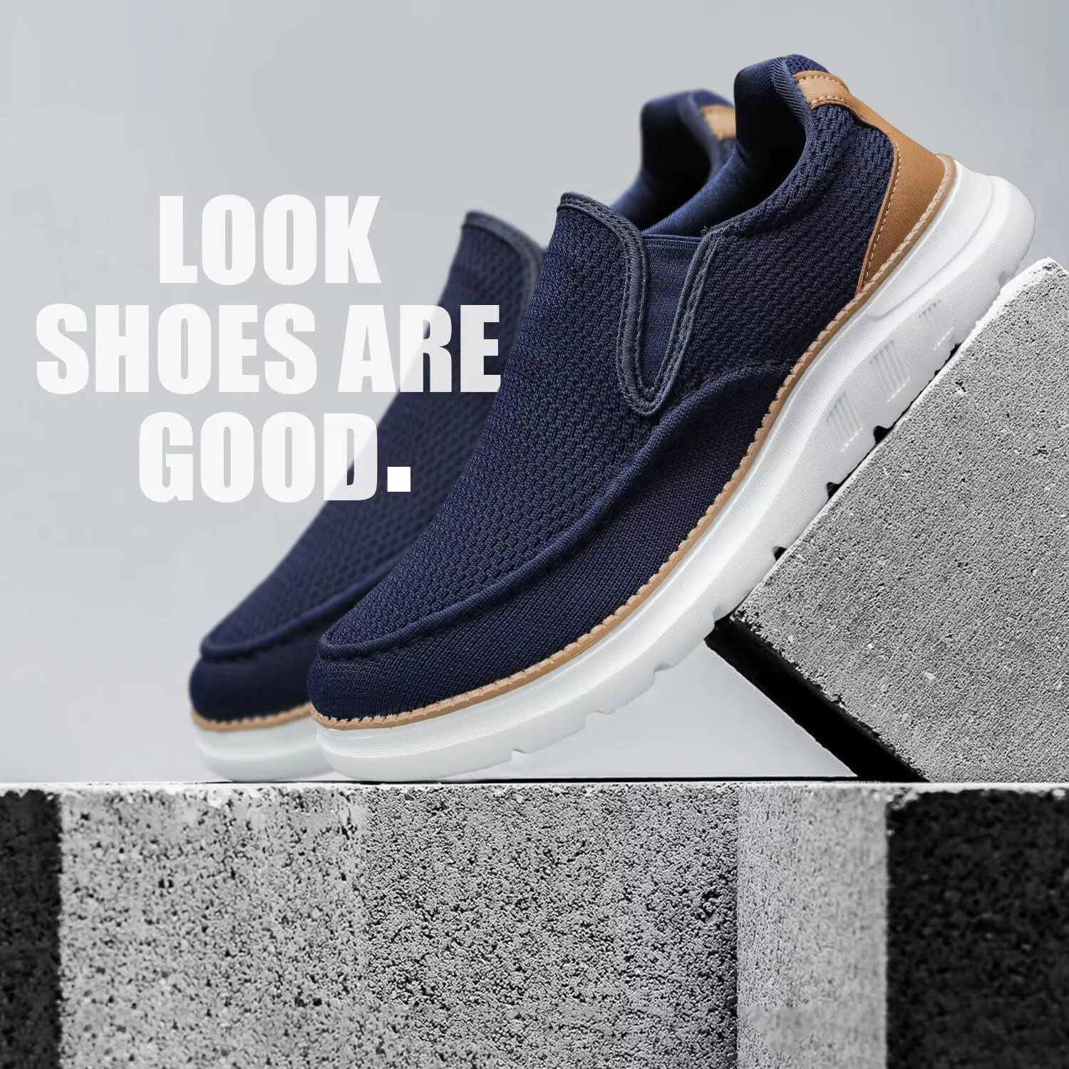 Mens Boat Shoes Casual Loafers Slip On Walking Dress Sneakers Mesh Business Oxfords Work Lightweight Soft Sole