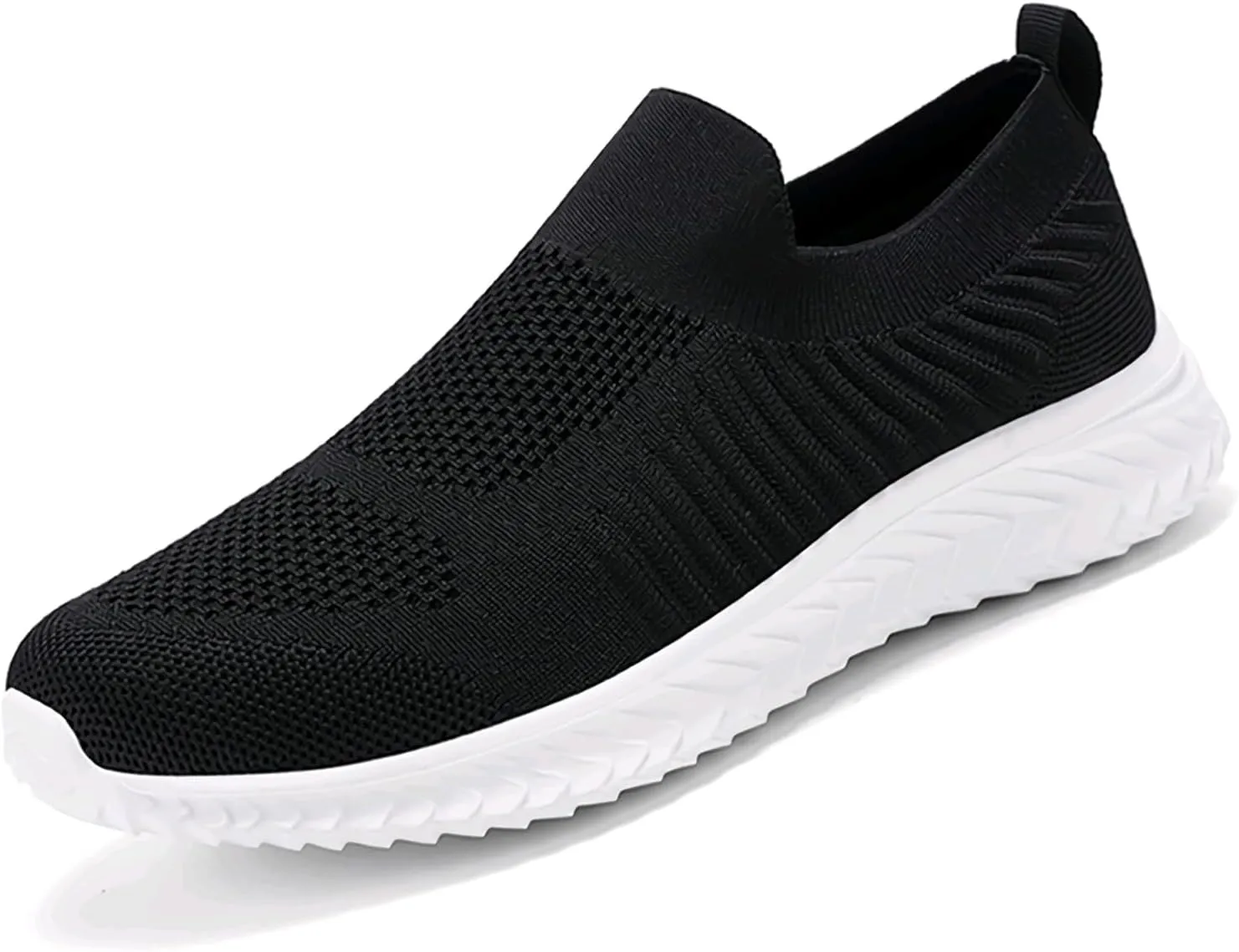 Men's Breathable Knit Walking Tennis Gym Slip On Laceless Sneakers