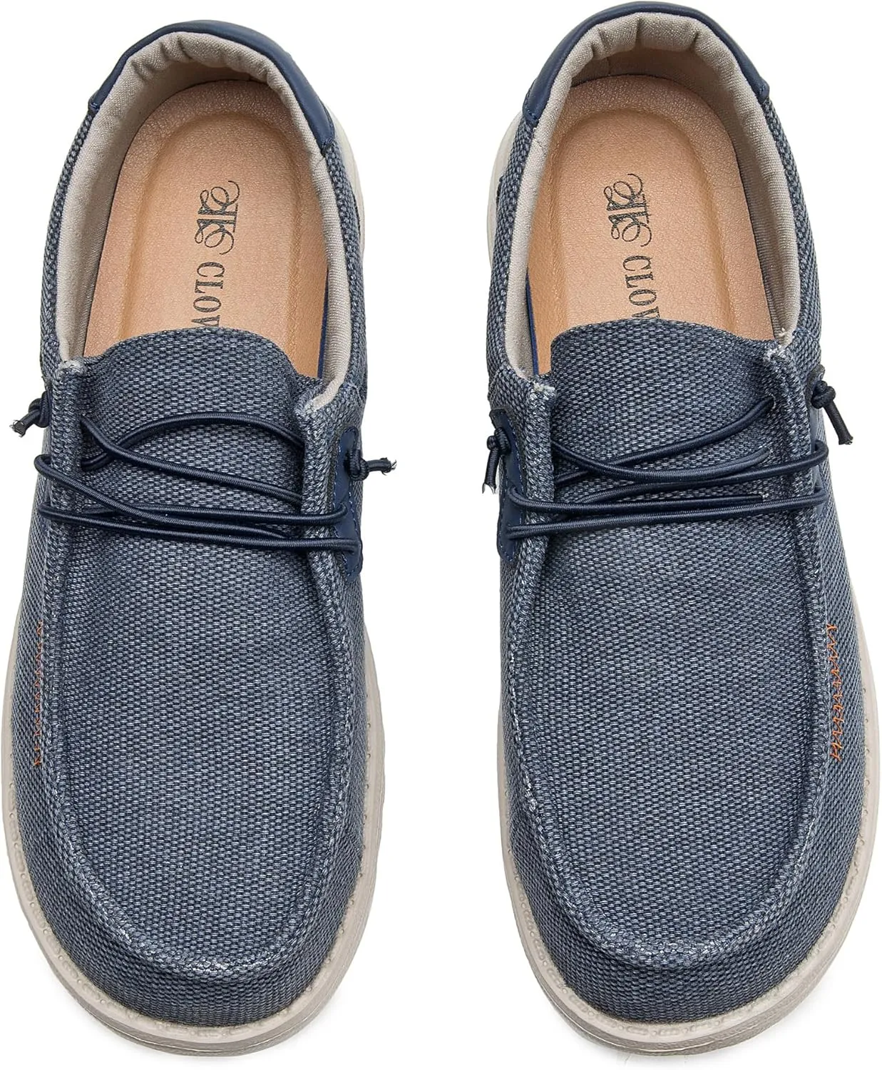 Men's Canvas Slip on Shoes Casual Hands Free Loafers Breathable Stretch Easy Walking Slip-Ons Lightweight Soft Boat Shoes
