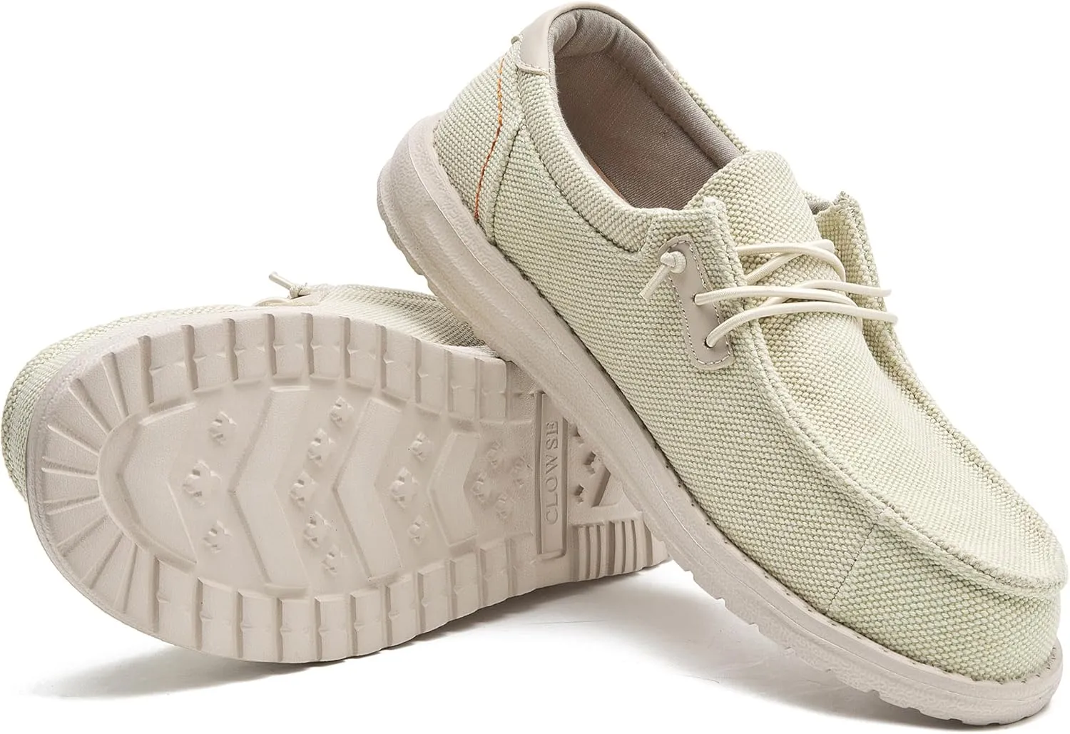 Men's Canvas Slip on Shoes Casual Hands Free Loafers Breathable Stretch Easy Walking Slip-Ons Lightweight Soft Boat Shoes