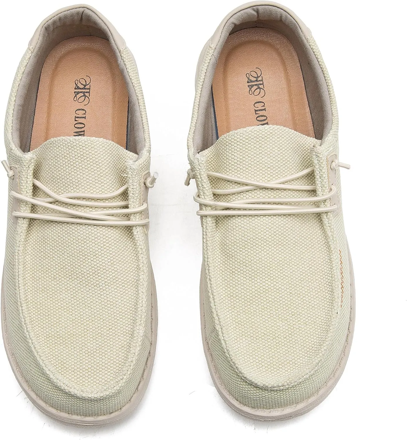 Men's Canvas Slip on Shoes Casual Hands Free Loafers Breathable Stretch Easy Walking Slip-Ons Lightweight Soft Boat Shoes