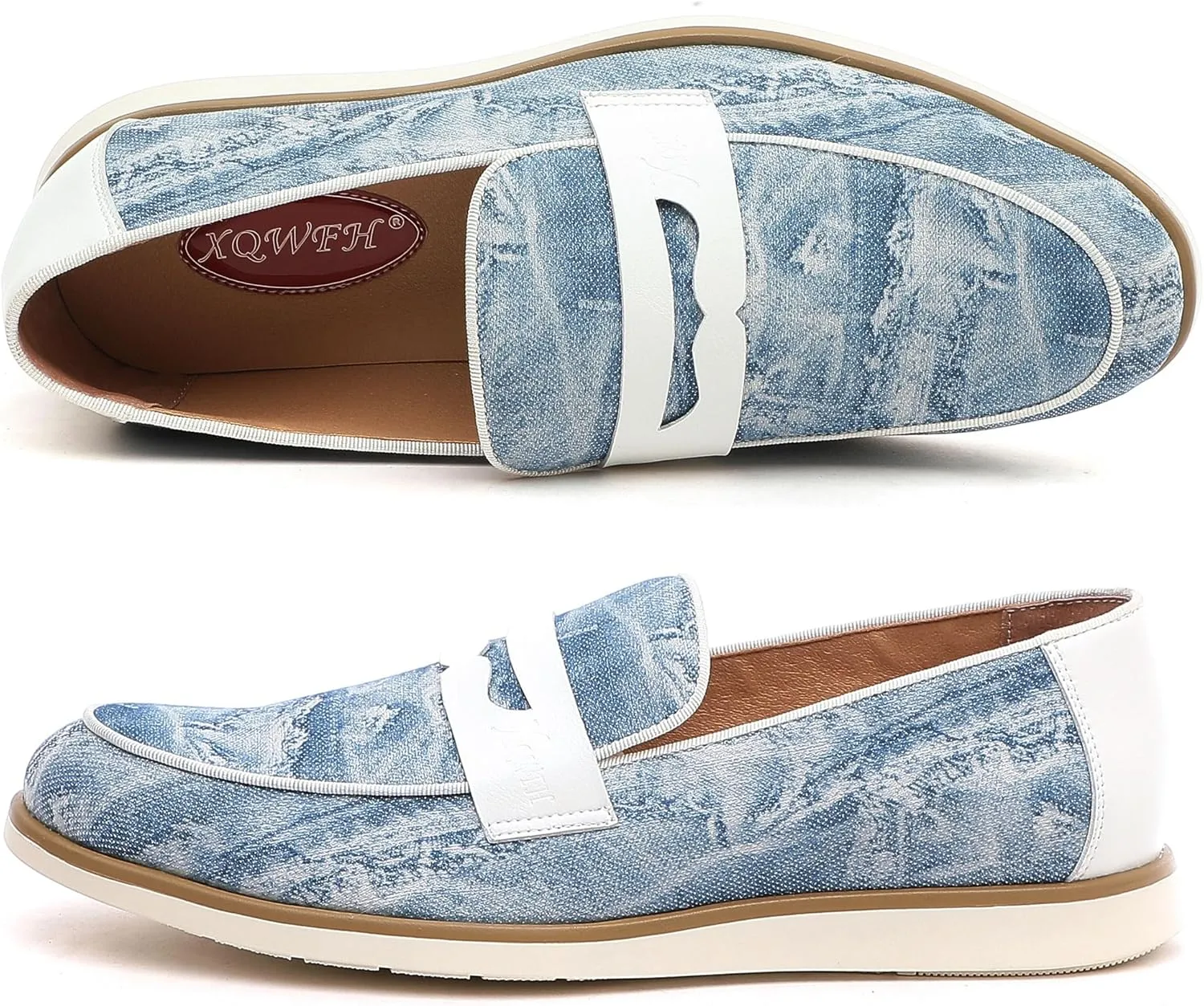 Men's Casual Loafers & Slip On Shoes Daily Commuting Comfortable Canvas Shoes Lightweight Non-Slip Walking Penny Shoes for Men