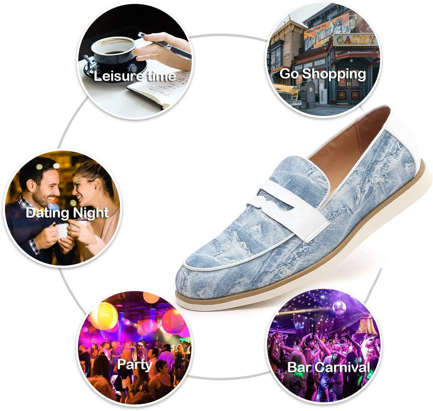 Men's Casual Loafers & Slip On Shoes Daily Commuting Comfortable Canvas Shoes Lightweight Non-Slip Walking Penny Shoes for Men