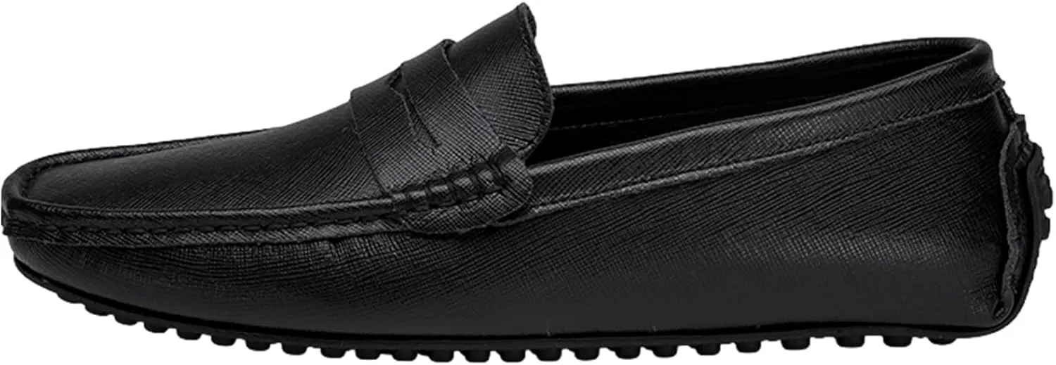 Men's Classic Penny Loafers Flat Slip-On Soft Split Leather Moccasins Driving Shoes