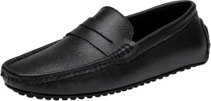 Men's Classic Penny Loafers Flat Slip-On Soft Split Leather Moccasins Driving Shoes
