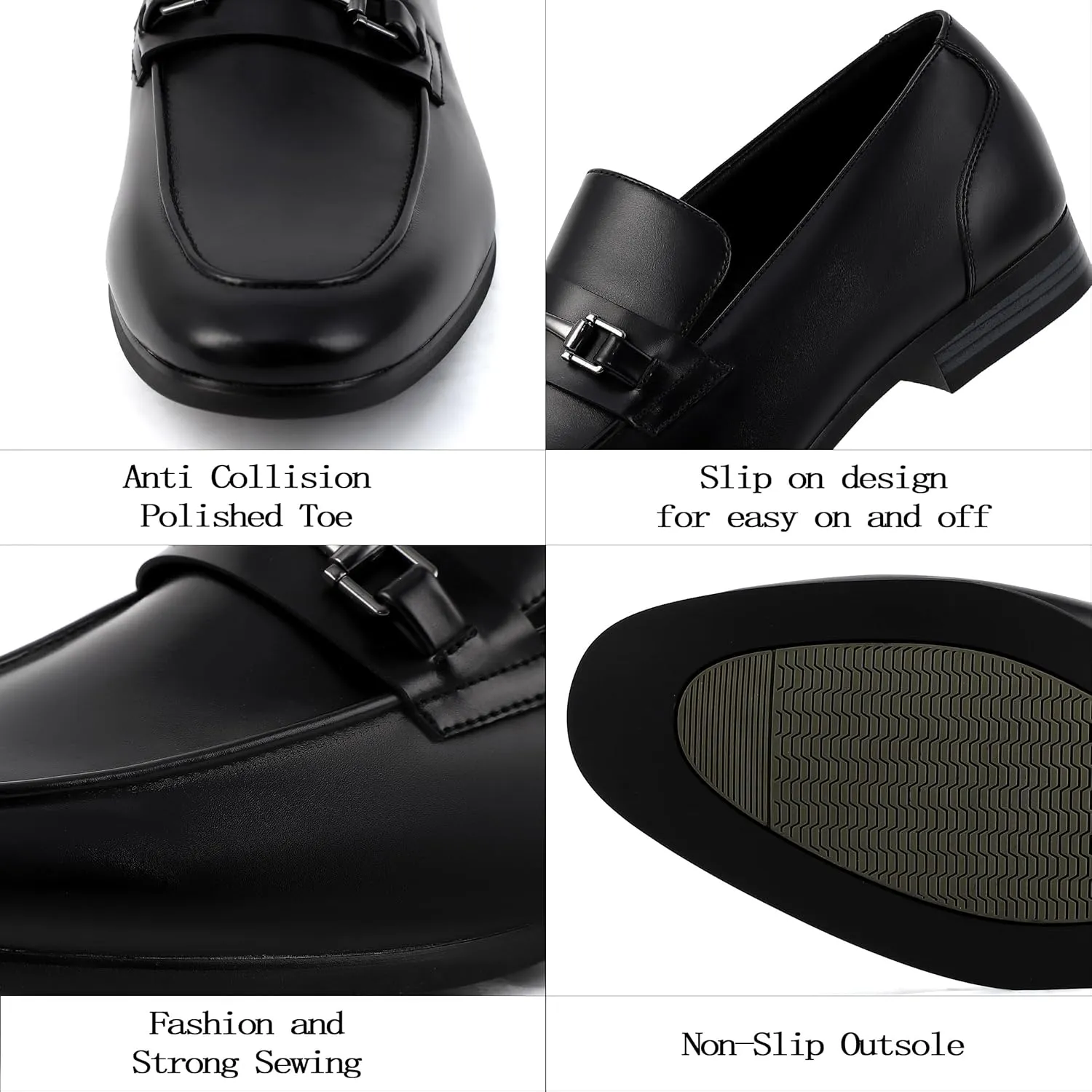 Men's Dress Penny Loafers, Mens Business Formal Leather Loafer Shoes, Moc Toe Casual Stylish Slip On Wedding Shoe for Men