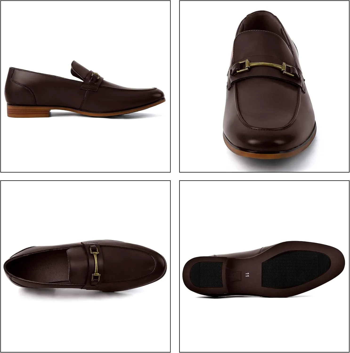 Men's Dress Penny Loafers, Mens Business Formal Leather Loafer Shoes, Moc Toe Casual Stylish Slip On Wedding Shoe for Men