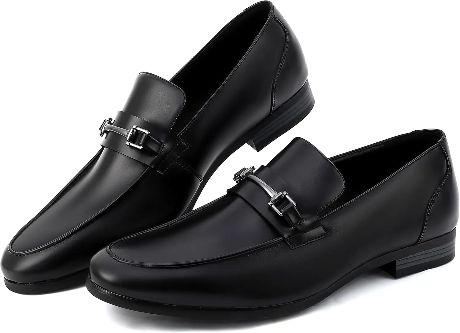 Men's Dress Penny Loafers, Mens Business Formal Leather Loafer Shoes, Moc Toe Casual Stylish Slip On Wedding Shoe for Men