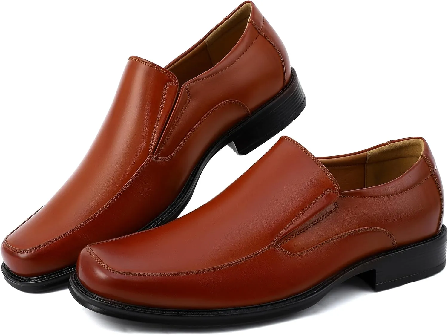 Men's Dress Penny Loafers, Mens Business Formal Leather Loafer Shoes, Moc Toe Casual Stylish Slip On Wedding Shoe for Men