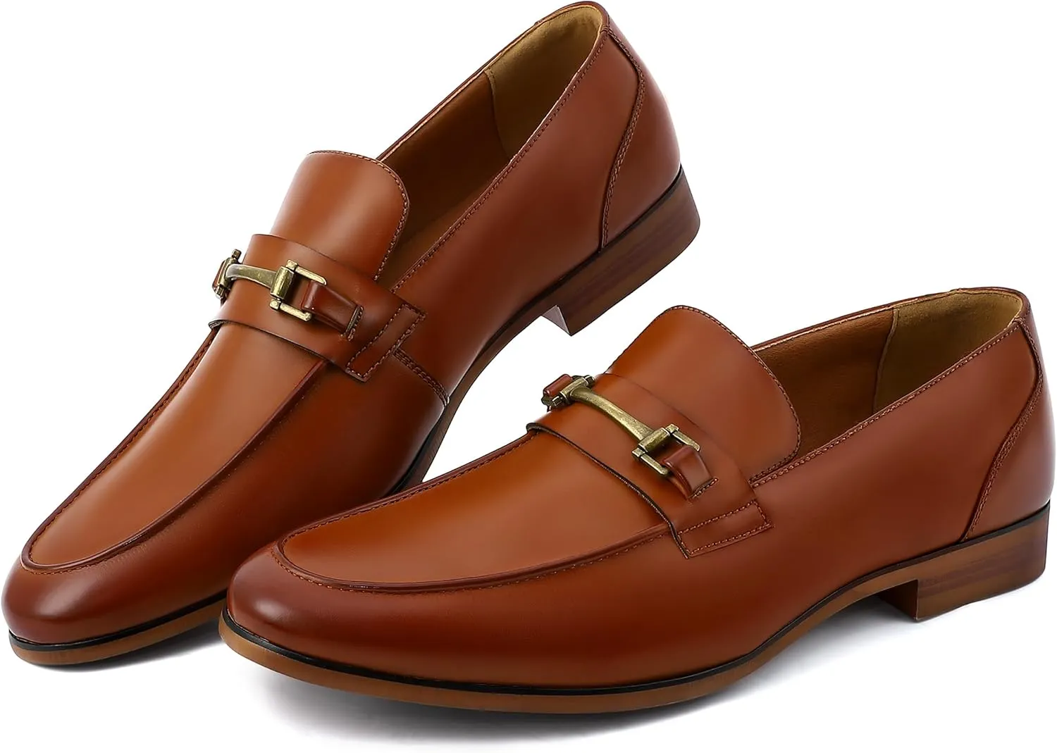 Men's Dress Penny Loafers, Mens Business Formal Leather Loafer Shoes, Moc Toe Casual Stylish Slip On Wedding Shoe for Men