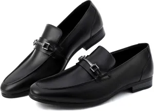 Men's Dress Penny Loafers, Mens Business Formal Leather Loafer Shoes, Moc Toe Casual Stylish Slip On Wedding Shoe for Men