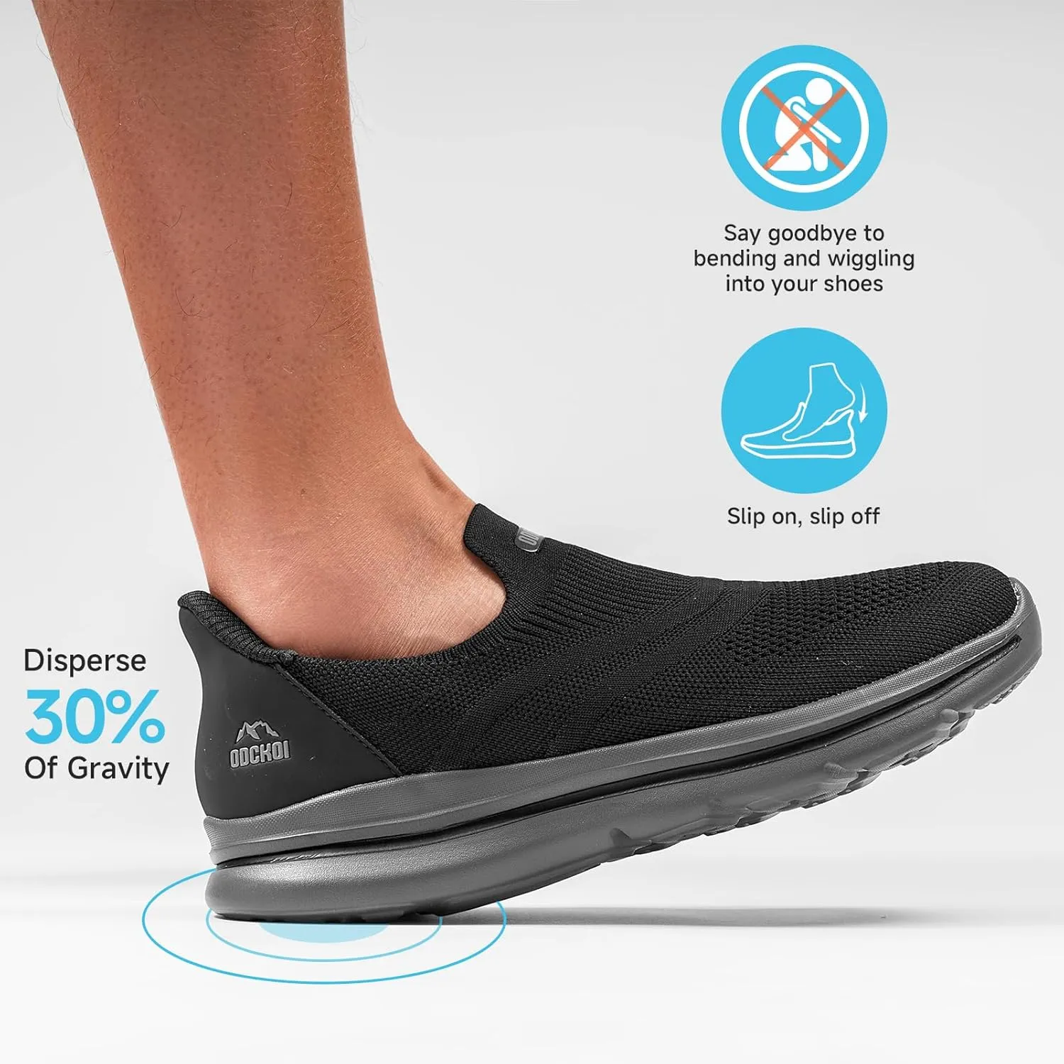 Men's Hands-Free Slip On Sneakers | Laceless Walking Shoes for Gym/Travel/Office