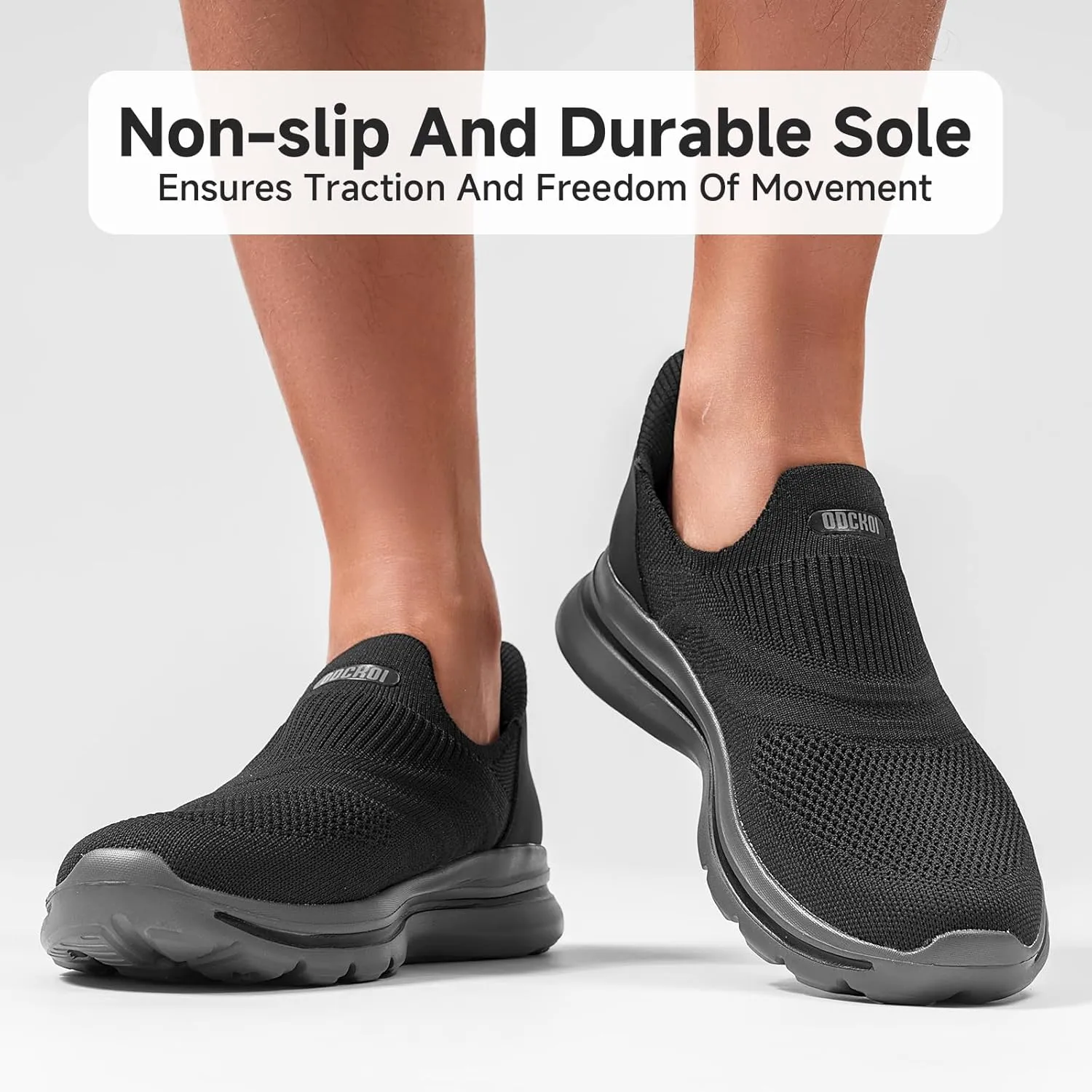 Men's Hands-Free Slip On Sneakers | Laceless Walking Shoes for Gym/Travel/Office