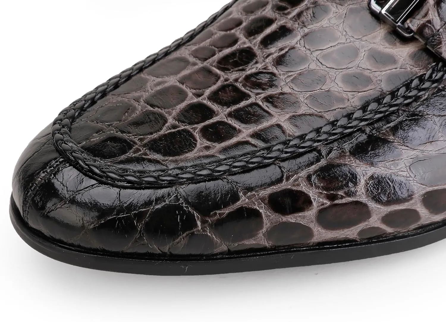 Men's Leather Penny Loafers, Alligator Printed Slip-On Dress Shoes for Mens Casual Shoes Soft Slip On Dress Loafers Bussiness Weddings Shoes