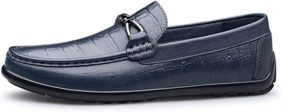 Men's Loafers Shoes Moccasins Shoes Faux Crocodile Print Leather Anti-Slip Lightweight Flat Heel Prom Casual Slip-ons