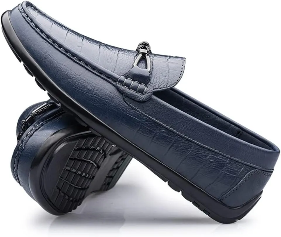 Men's Loafers Shoes Moccasins Shoes Faux Crocodile Print Leather Anti-Slip Lightweight Flat Heel Prom Casual Slip-ons