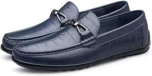 Men's Loafers Shoes Moccasins Shoes Faux Crocodile Print Leather Anti-Slip Lightweight Flat Heel Prom Casual Slip-ons