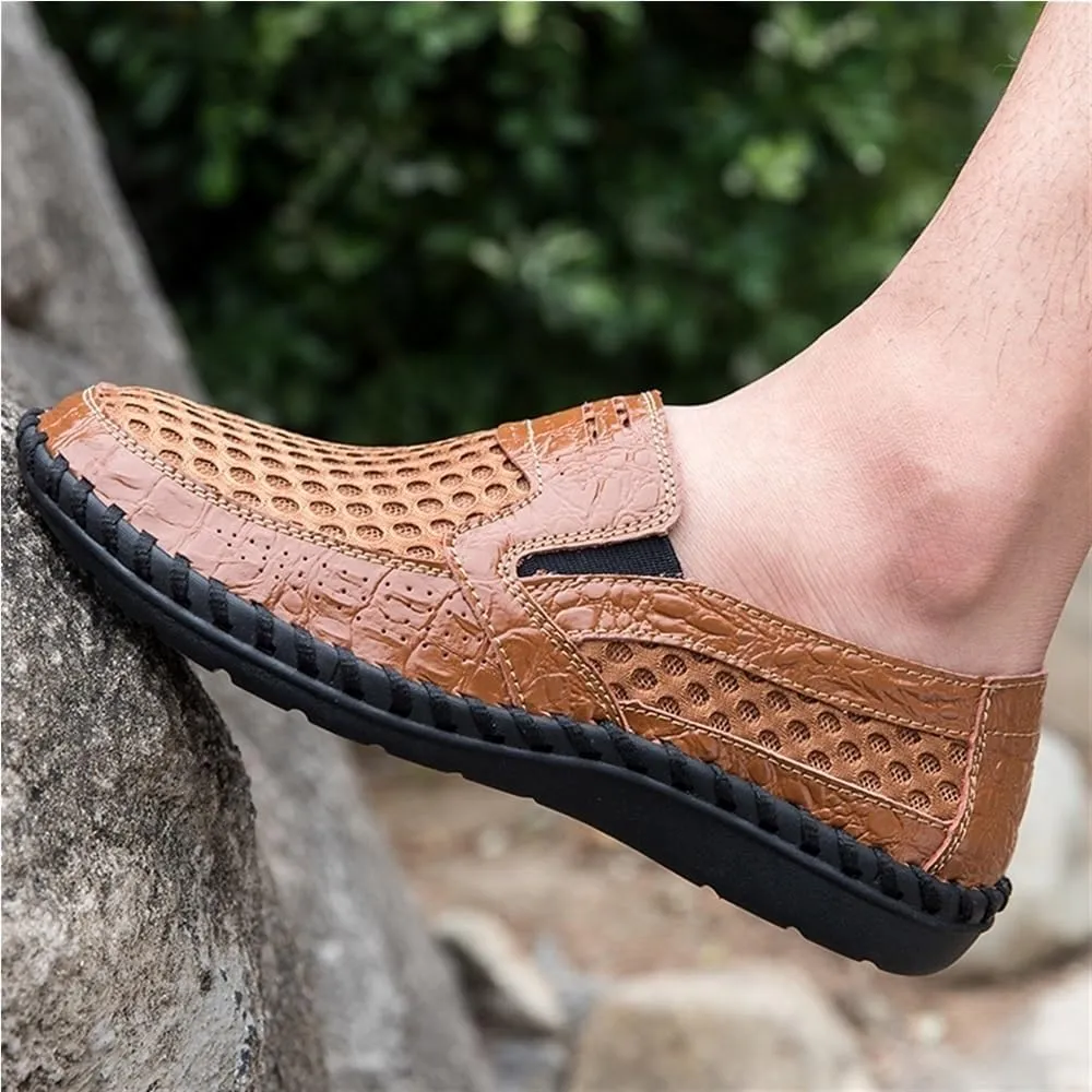 Mens Loafers Slip On Breathable Lightweight Comfortable Casual Shoes Round Toe Fashion Loafers Resistant Soft Walking Driving