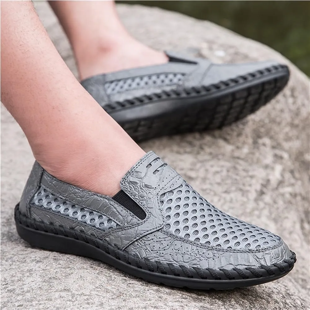 Mens Loafers Slip On Breathable Lightweight Comfortable Casual Shoes Round Toe Fashion Loafers Resistant Soft Walking Driving