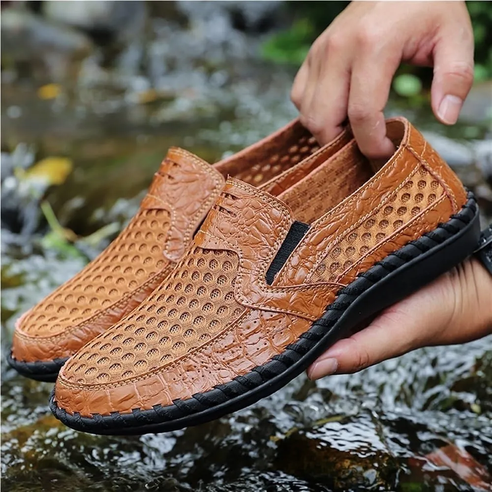 Mens Loafers Slip On Breathable Lightweight Comfortable Casual Shoes Round Toe Fashion Loafers Resistant Soft Walking Driving