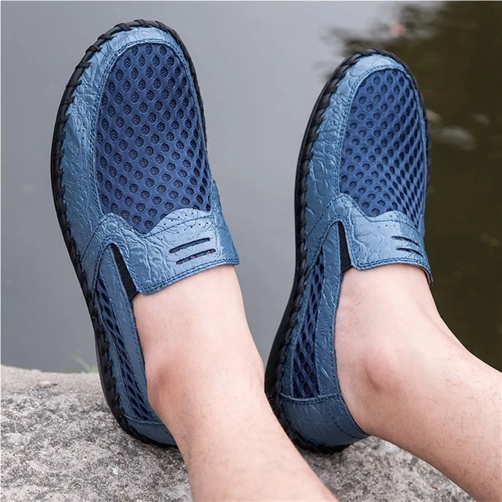 Mens Loafers Slip On Breathable Lightweight Comfortable Casual Shoes Round Toe Fashion Loafers Resistant Soft Walking Driving