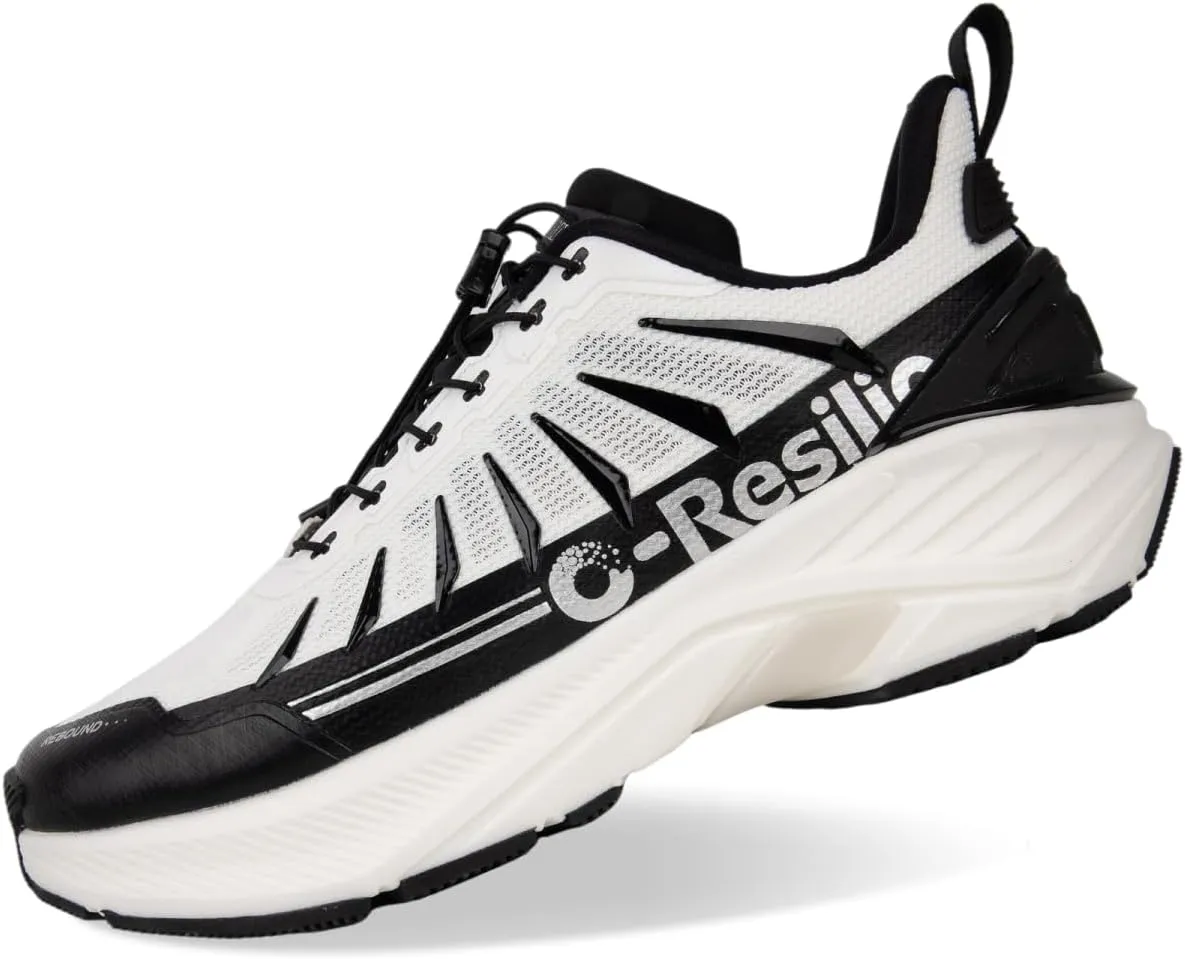 Men's Max Cushioned Quick Laces Hiking Walking Shoes with Arch Support Plantar Fasciitis Pain Relief Breathable Outdoor Trailing Running Sneakers Non Slip Trekking Camping Shoes