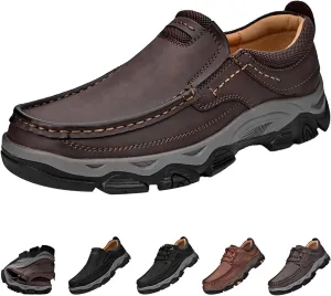 Men's Orthopedic Leather Dress Shoes,Comfort Slip On/Lace up Non-Slip Softsole Casual Oxford Moccasins Walking Loafers