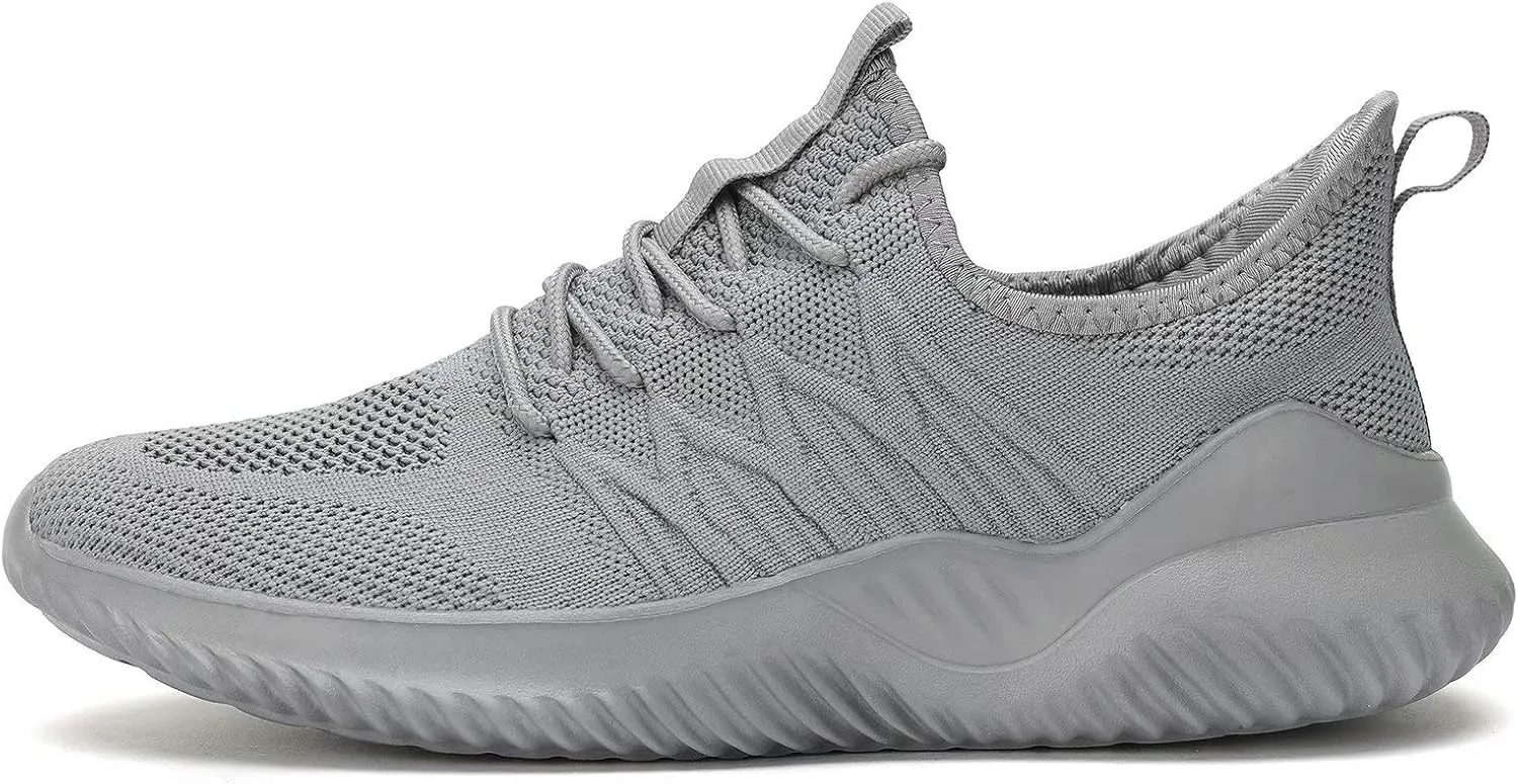 Mens Running Shoes Slip-on Walking Sneakers Lightweight Breathable Casual Soft Sole Trainers