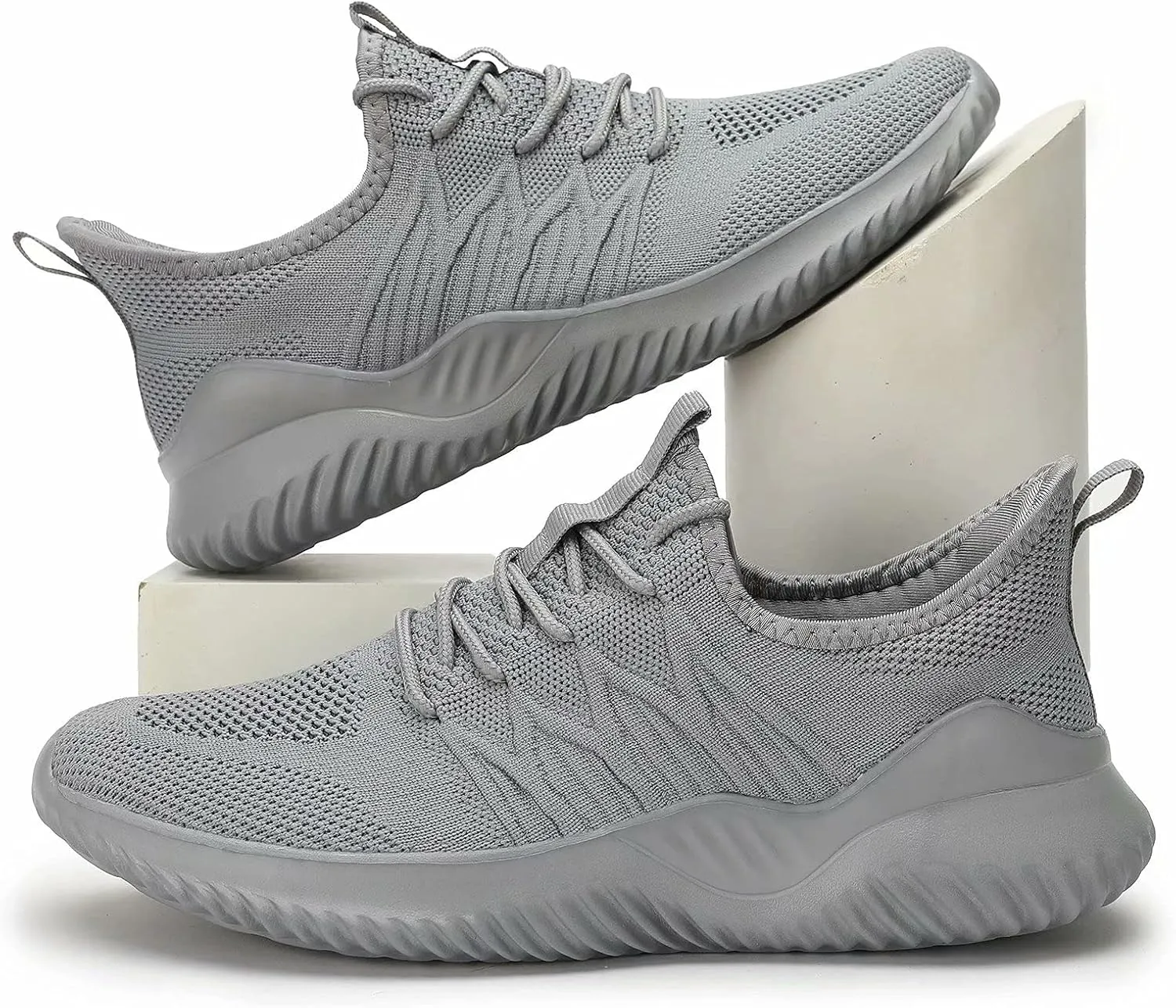 Mens Running Shoes Slip-on Walking Sneakers Lightweight Breathable Casual Soft Sole Trainers