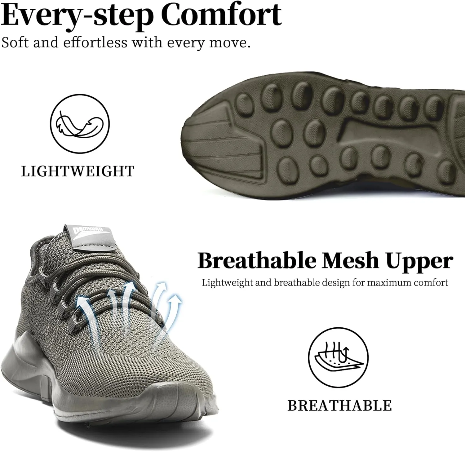 Mens Running Shoes Women Slip On Tennis Walking Sneakers Athletic Breathable Non Slip Gym Casual Lightweight Workout Sport Unisex Shoe
