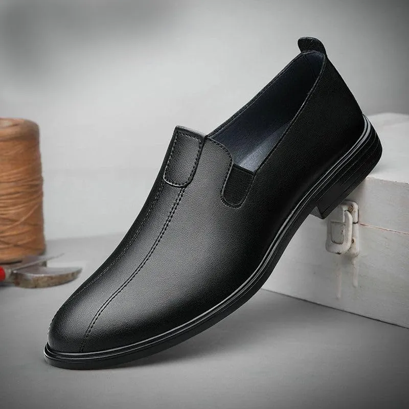 Men's Slip-on Loafers Shoes Casual Oxford Shoes for Men Pointed Toe Low Heel Comfortable Breathable Non-Slip wear-Resistant Soft-Soled Business Shoes