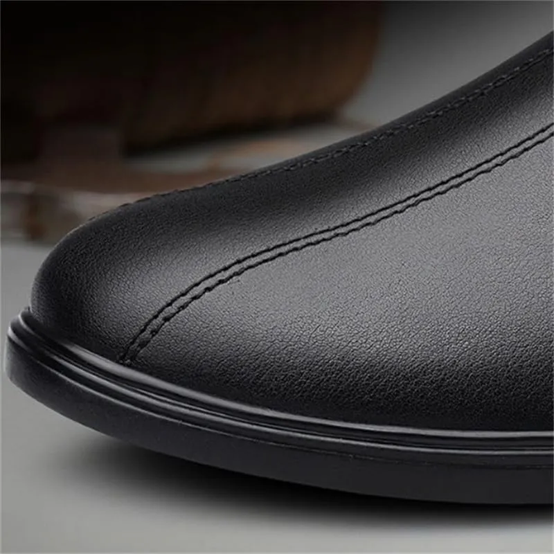 Men's Slip-on Loafers Shoes Casual Oxford Shoes for Men Pointed Toe Low Heel Comfortable Breathable Non-Slip wear-Resistant Soft-Soled Business Shoes